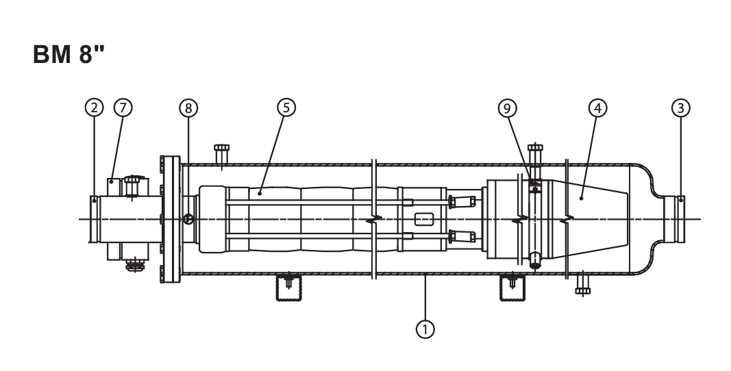 Конструкция Grundfos BM 8 дюймов в разрезе