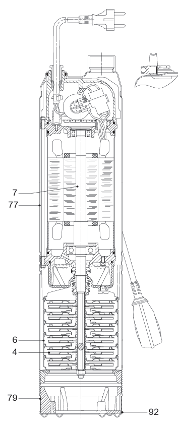 Конструкция Grundfos SB HF с плавающим фильтром