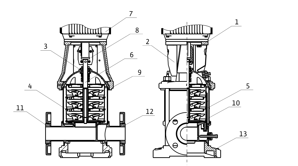 Конструкция Wilo-Helix V 10-22 схема насоса